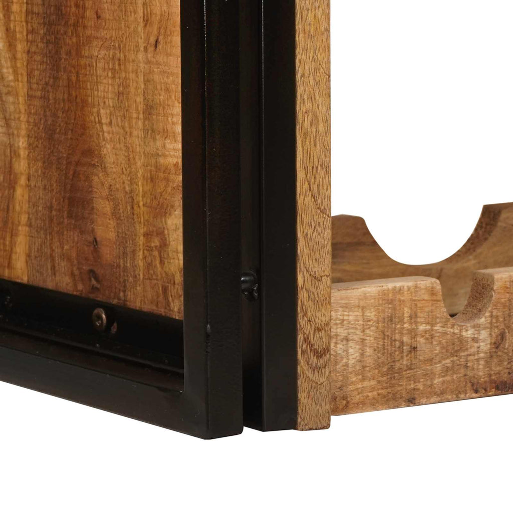 vidaXL Regał na wino Brązowy 80 x 45 x 33 cm Lite Surowe Drewno Mango