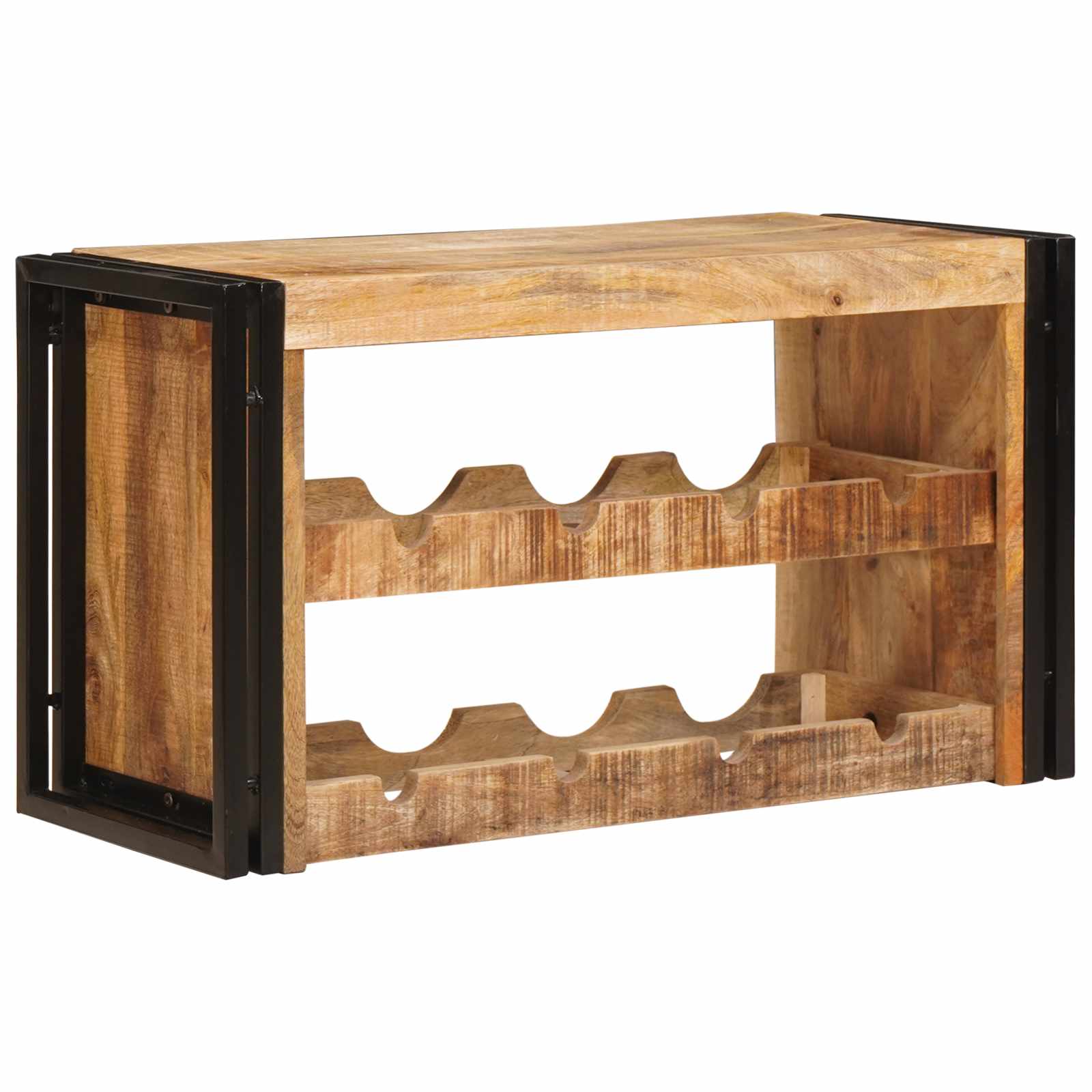 vidaXL Regał na wino Brązowy 80 x 45 x 33 cm Lite Surowe Drewno Mango