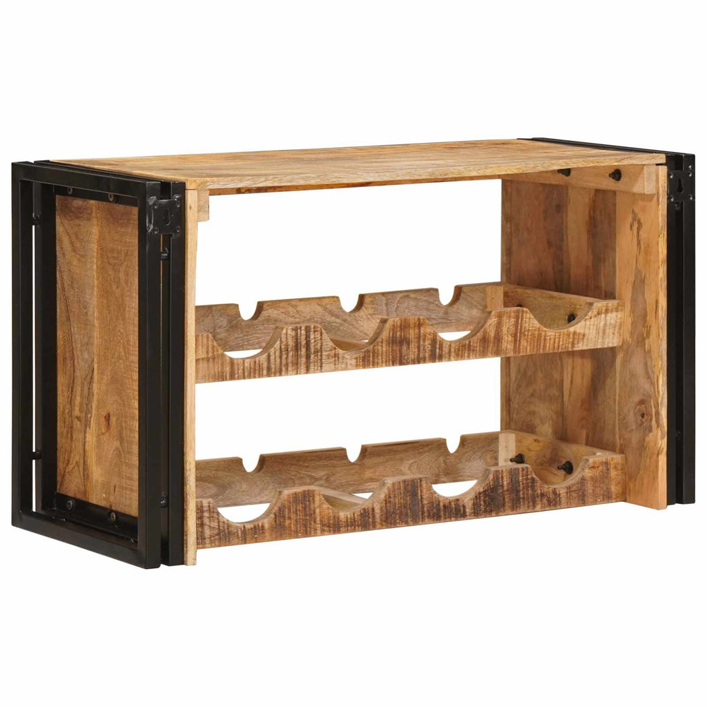 vidaXL Regał na wino Brązowy 80 x 45 x 33 cm Lite Surowe Drewno Mango
