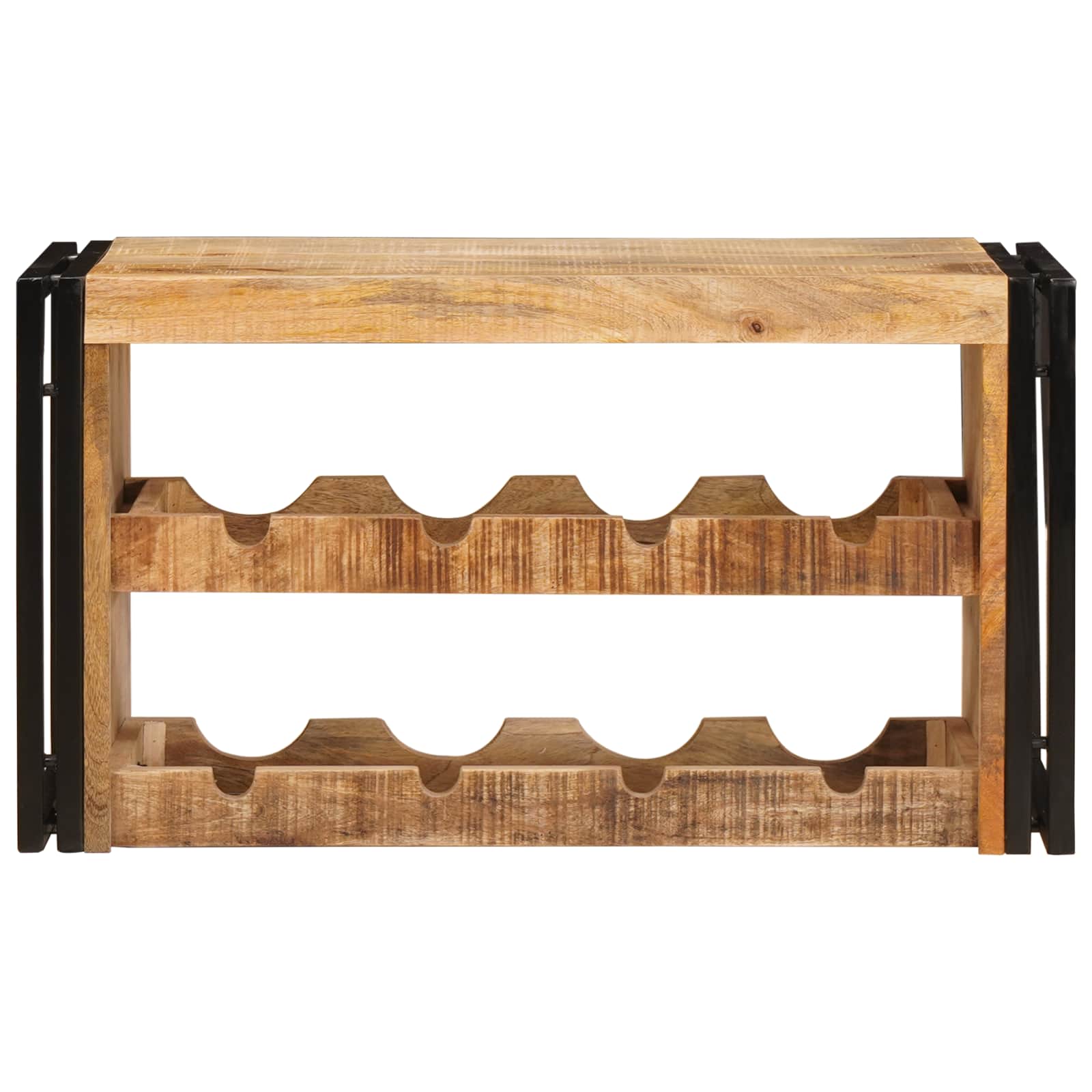 vidaXL Regał na wino Brązowy 80 x 45 x 33 cm Lite Surowe Drewno Mango