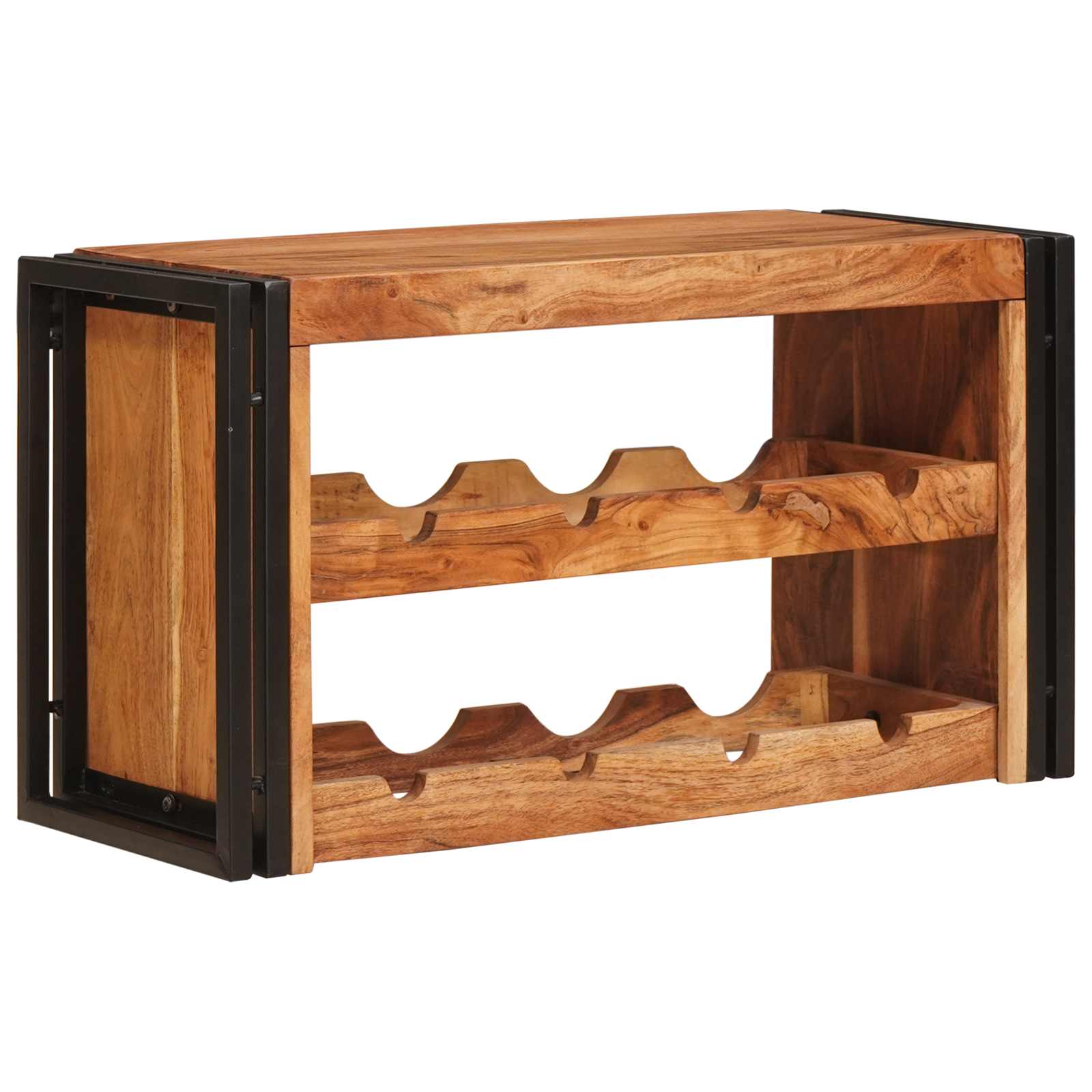 vidaXL Regał na wino Brązowy 80 x 45 x 33 cm Lite Drewno Akacji