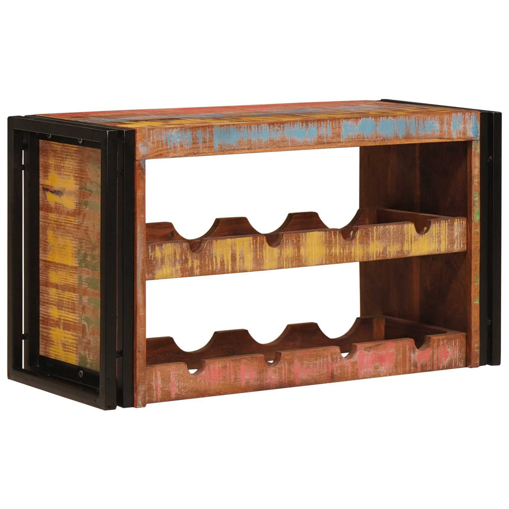 vidaXL Regał na wino Brązowy 80 x 45 x 33 cm Lite odzyskane drewno