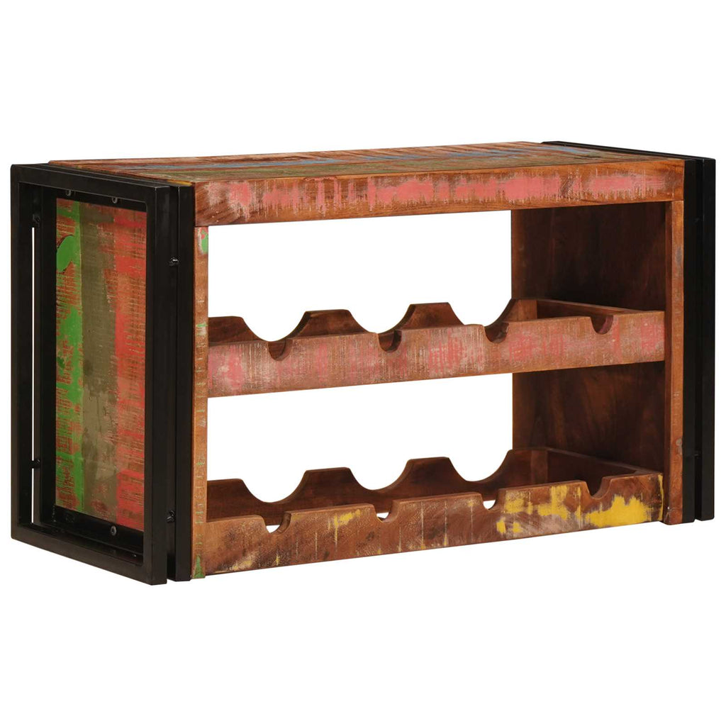 vidaXL Regał na wino Brązowy 80 x 45 x 33 cm Lite odzyskane drewno