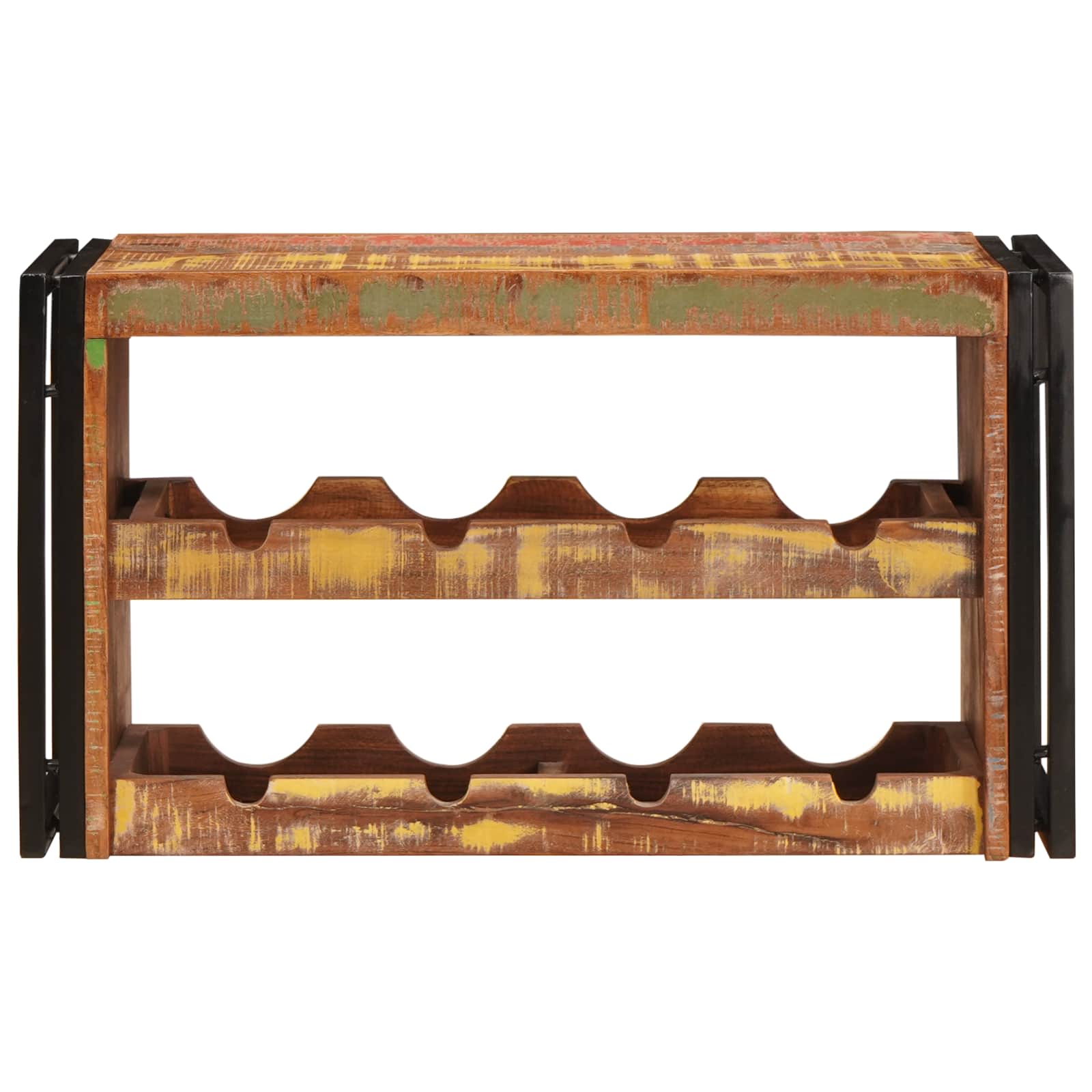 vidaXL Regał na wino Brązowy 80 x 45 x 33 cm Lite odzyskane drewno