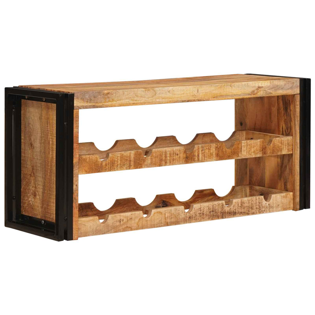 vidaXL Regał na wino Brązowy 100 x 45 x 33 cm Lite Surowe Drewno Mango