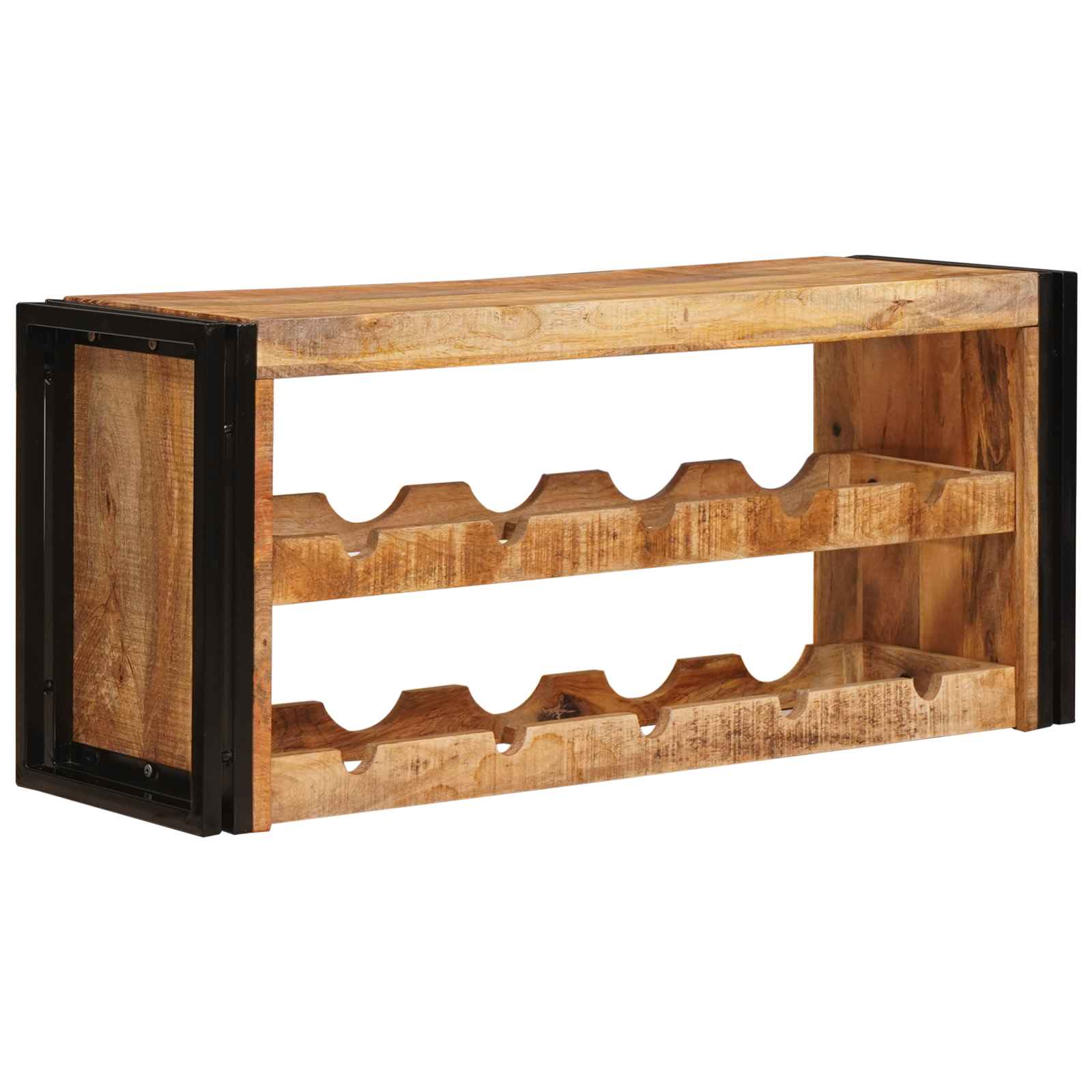 vidaXL Regał na wino Brązowy 100 x 45 x 33 cm Lite Surowe Drewno Mango