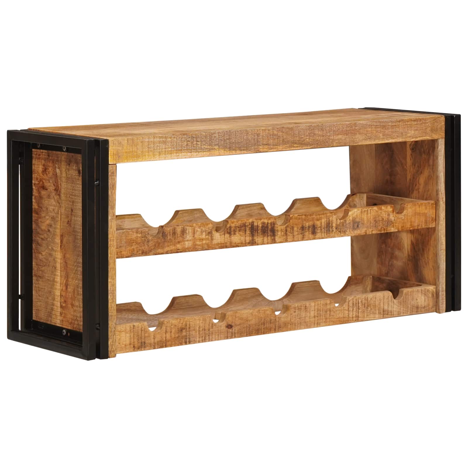 vidaXL Regał na wino Brązowy 100 x 45 x 33 cm Lite Surowe Drewno Mango