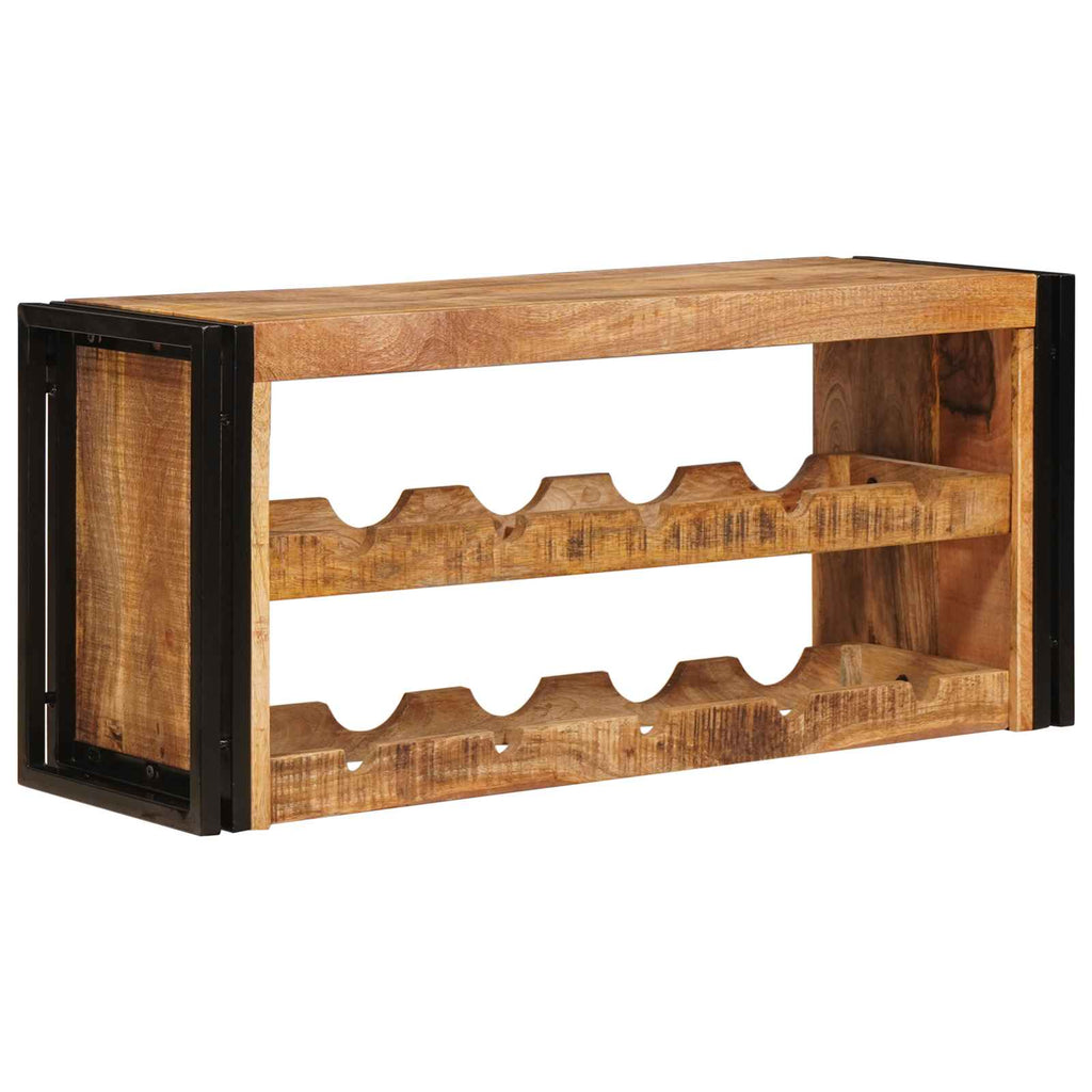 vidaXL Regał na wino Brązowy 100 x 45 x 33 cm Lite Surowe Drewno Mango