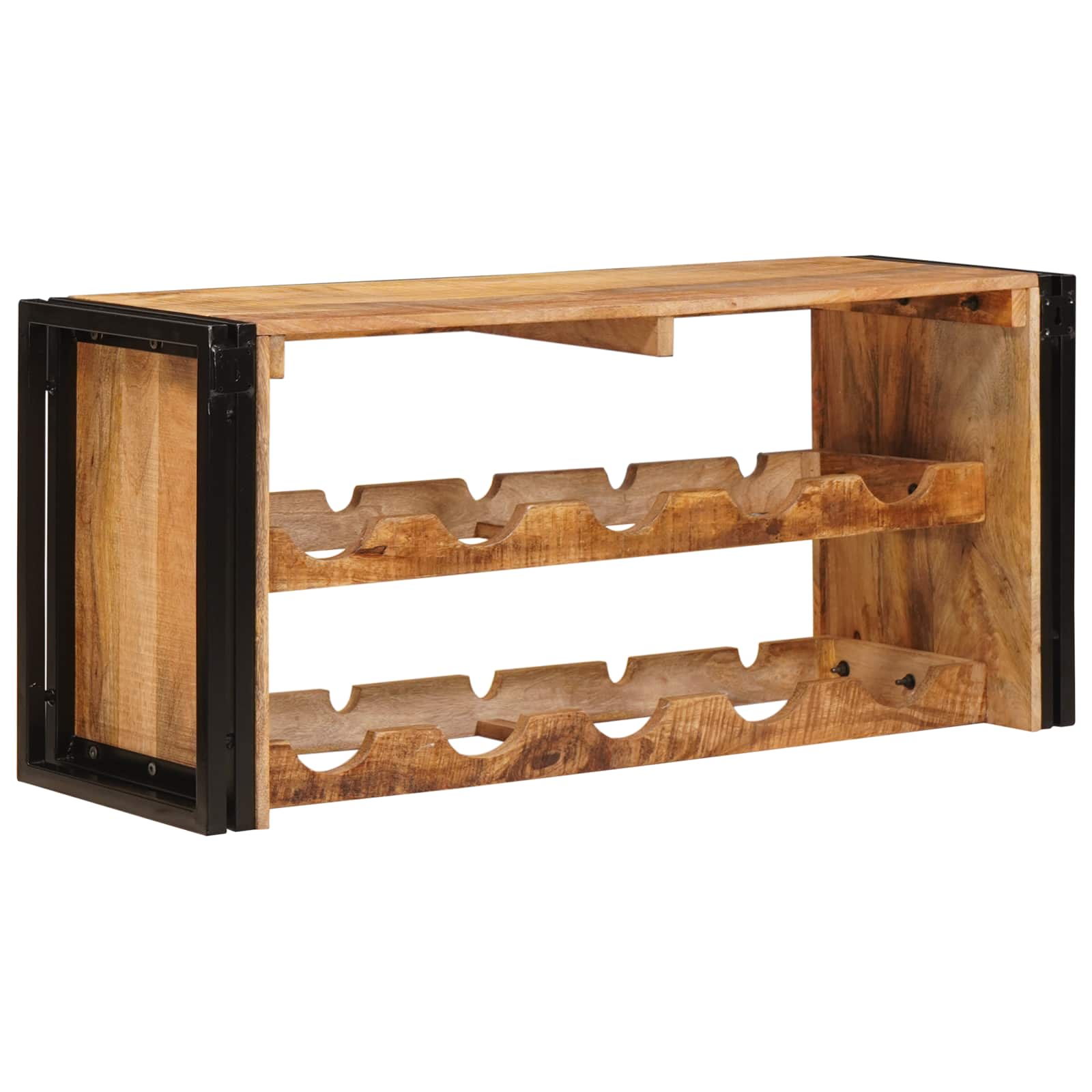 vidaXL Regał na wino Brązowy 100 x 45 x 33 cm Lite Surowe Drewno Mango