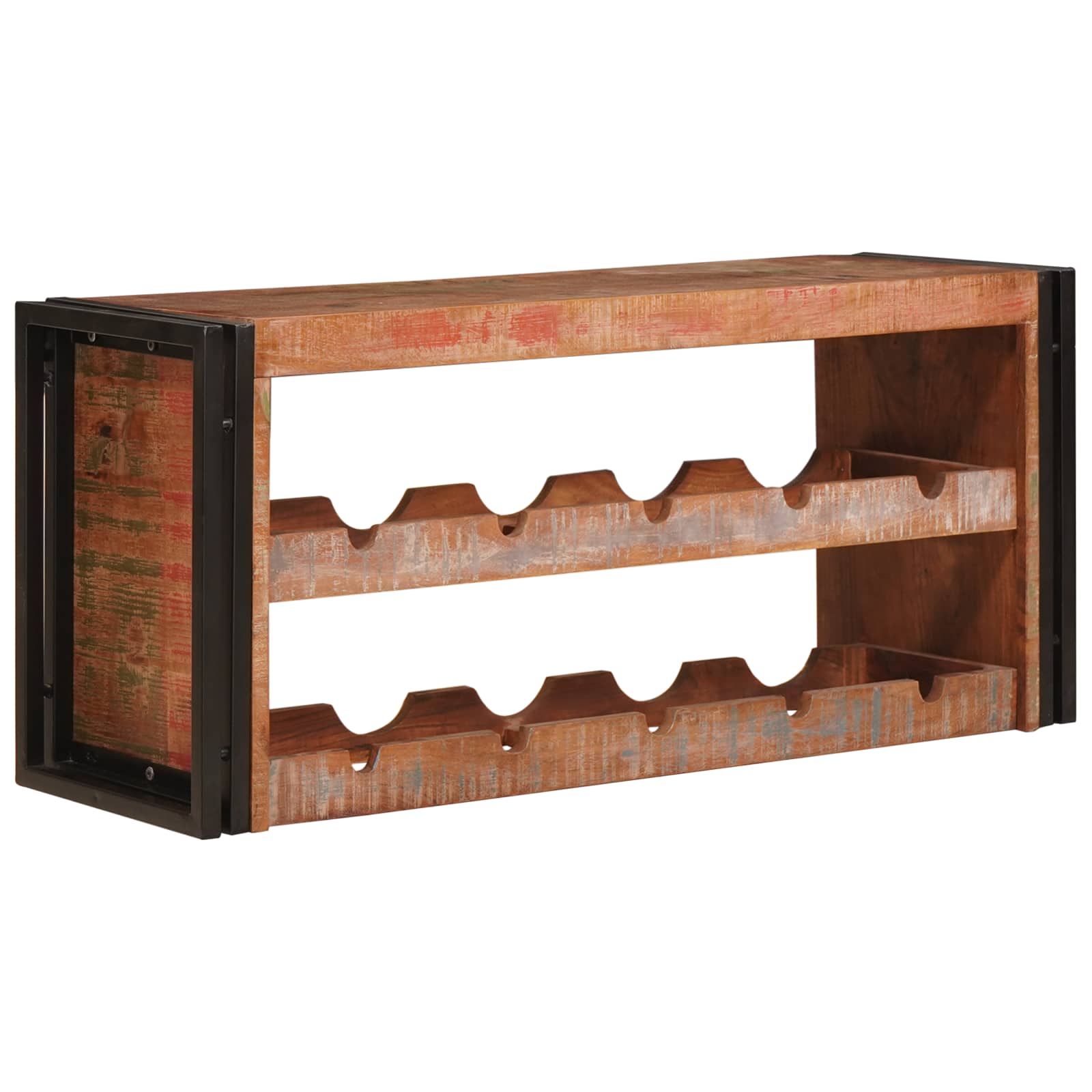 vidaXL Regał na wino Brązowy 100 x 45 x 33 cm Lite odzyskane drewno