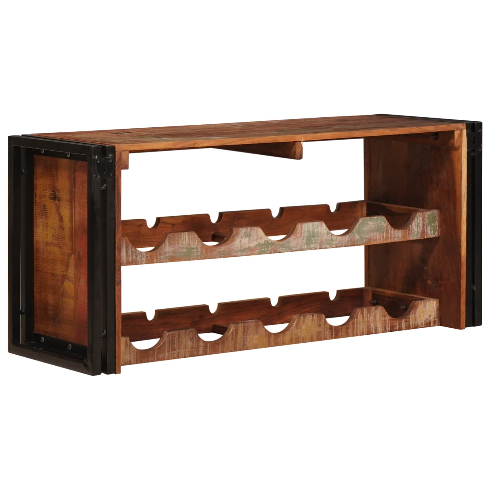 vidaXL Regał na wino Brązowy 100 x 45 x 33 cm Lite odzyskane drewno