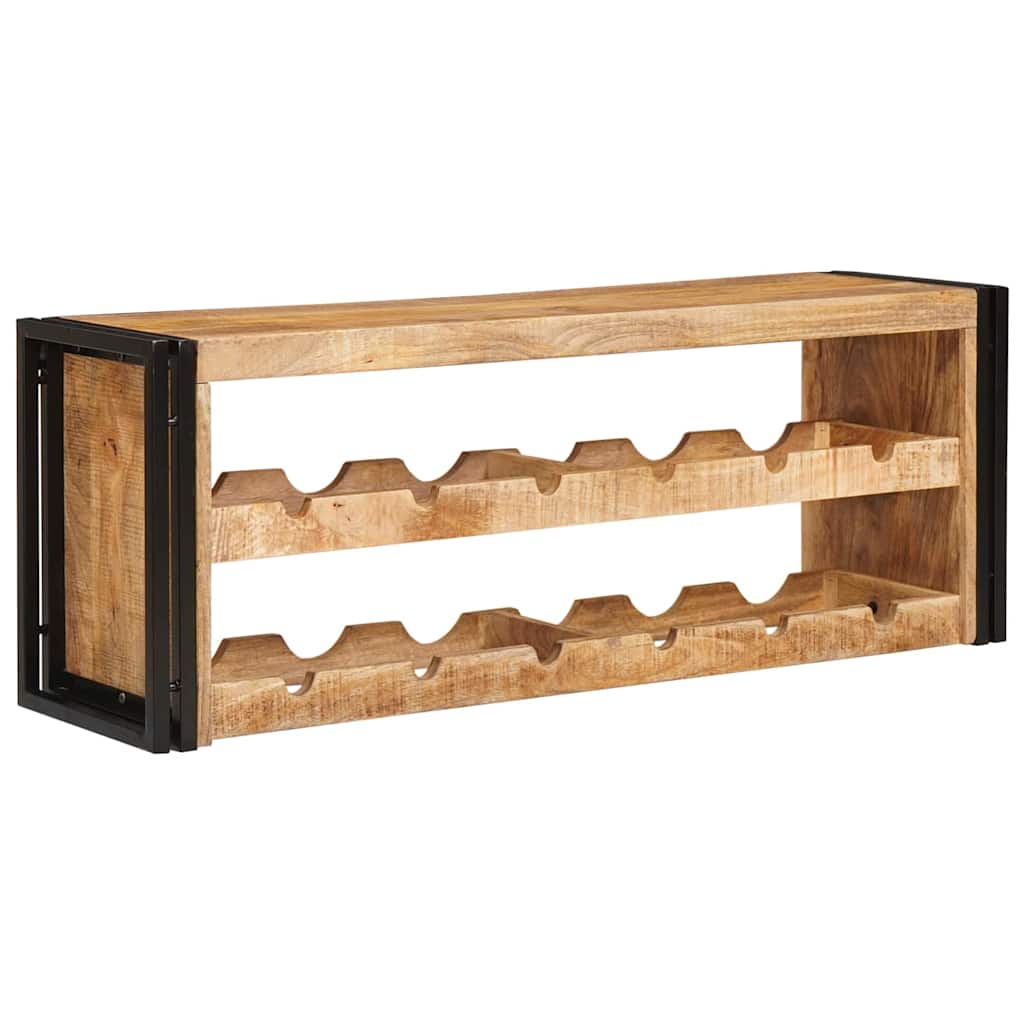 vidaXL Regał na wino Brązowy 100 x 45 x 33 cm Lite Surowe Drewno Mango