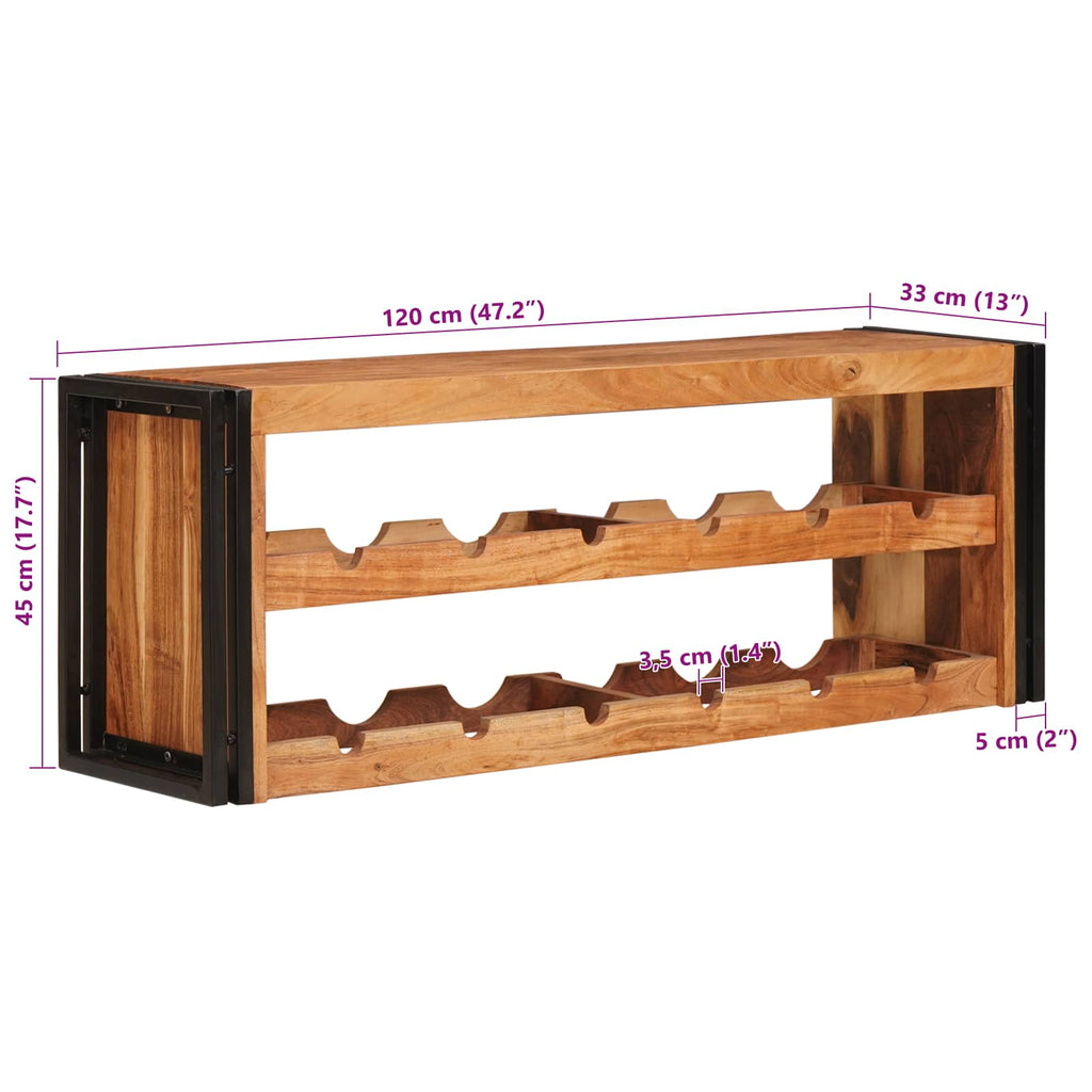 vidaXL Regał na wino Brązowy 120 x 45 x 33 cm Lite Drewno Akacji