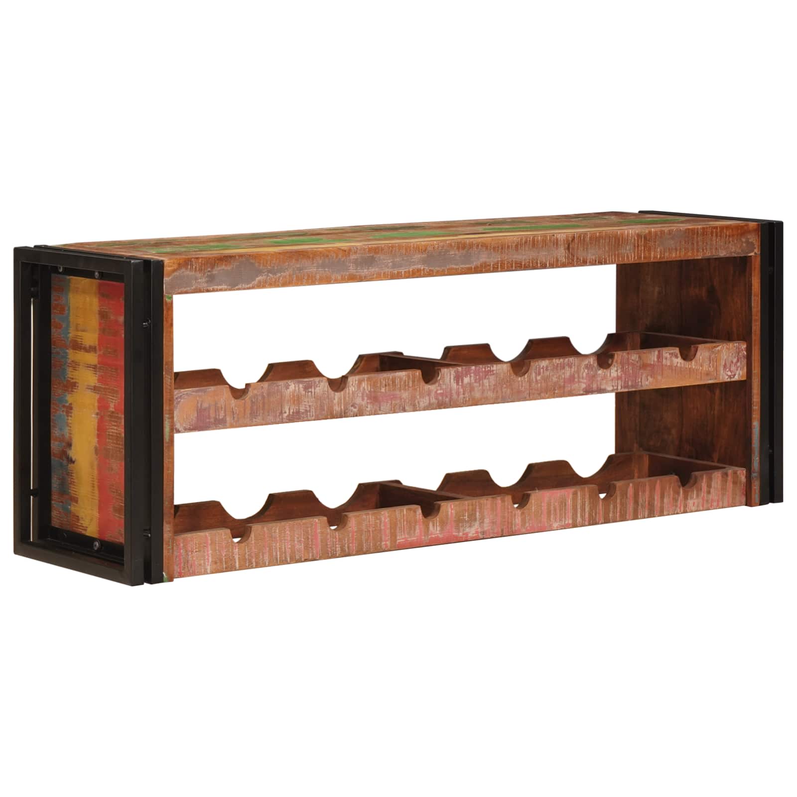 vidaXL Regał na wino Brązowy 120 x 45 x 33 cm Lite odzyskane drewno