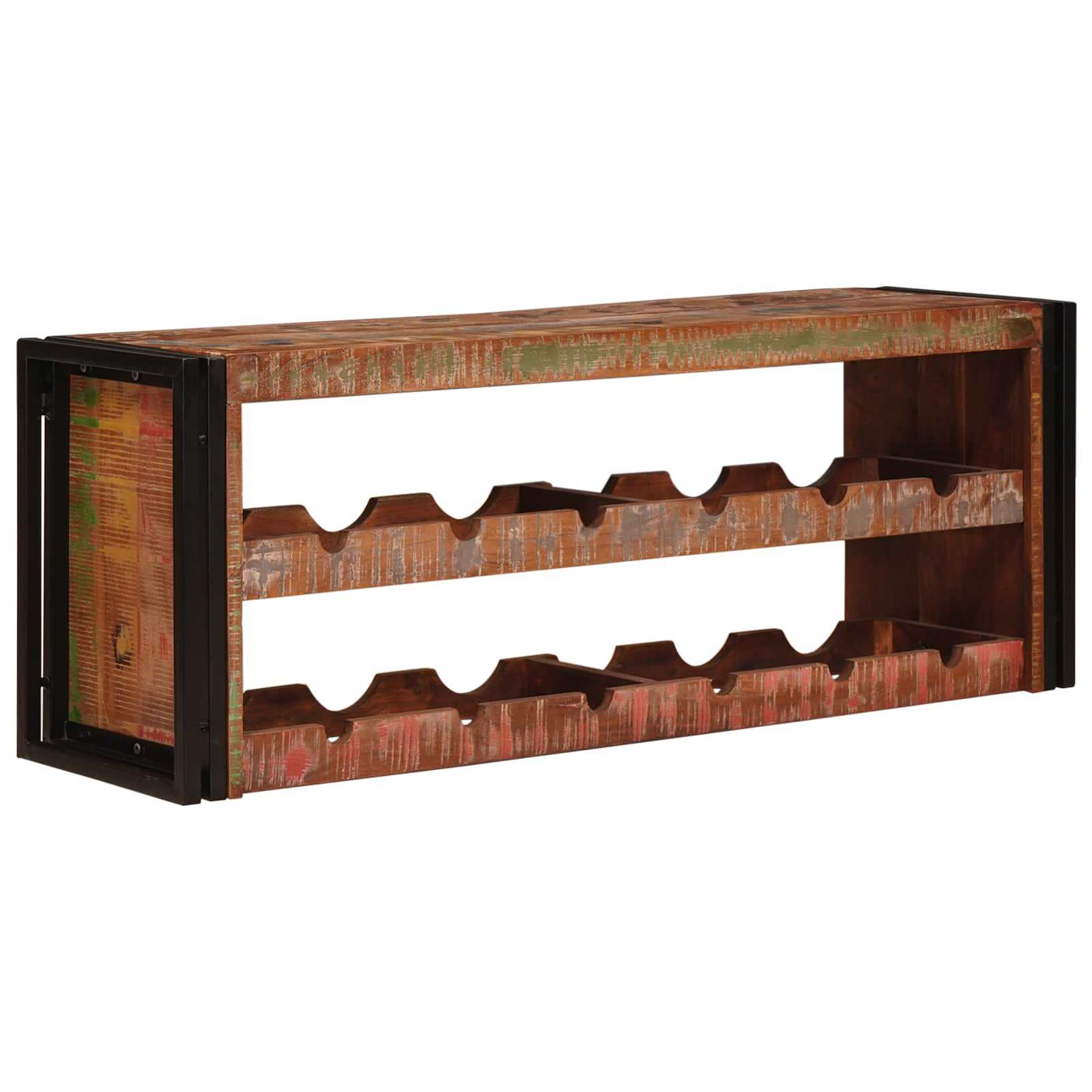 vidaXL Regał na wino Brązowy 120 x 45 x 33 cm Lite odzyskane drewno