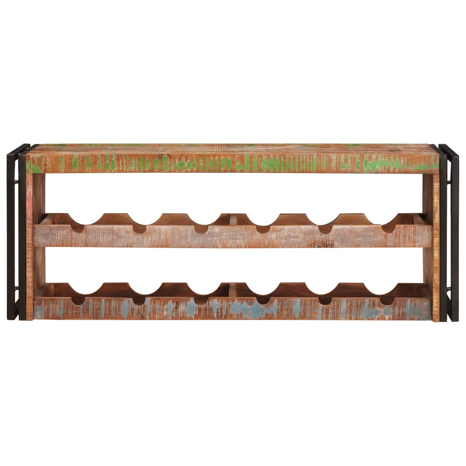 vidaXL Regał na wino Brązowy 120 x 45 x 33 cm Lite odzyskane drewno