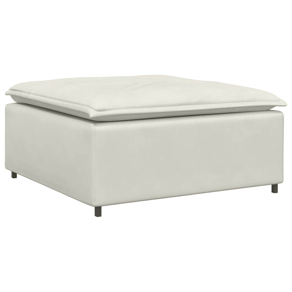 vidaXL Sofa modułowa z podnóżkiem i poduszkami, kremowa