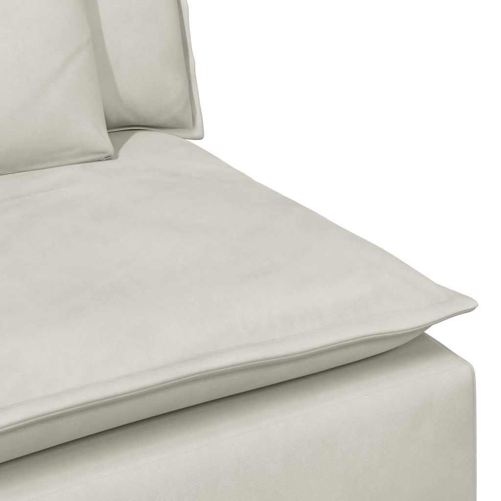 vidaXL Sofa modułowa z podnóżkiem i poduszkami, kremowa