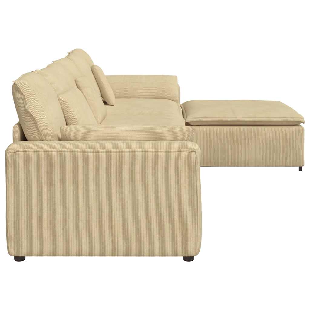 vidaXL Sofa modułowa z podnóżkiem i poduszkami, szarozielona