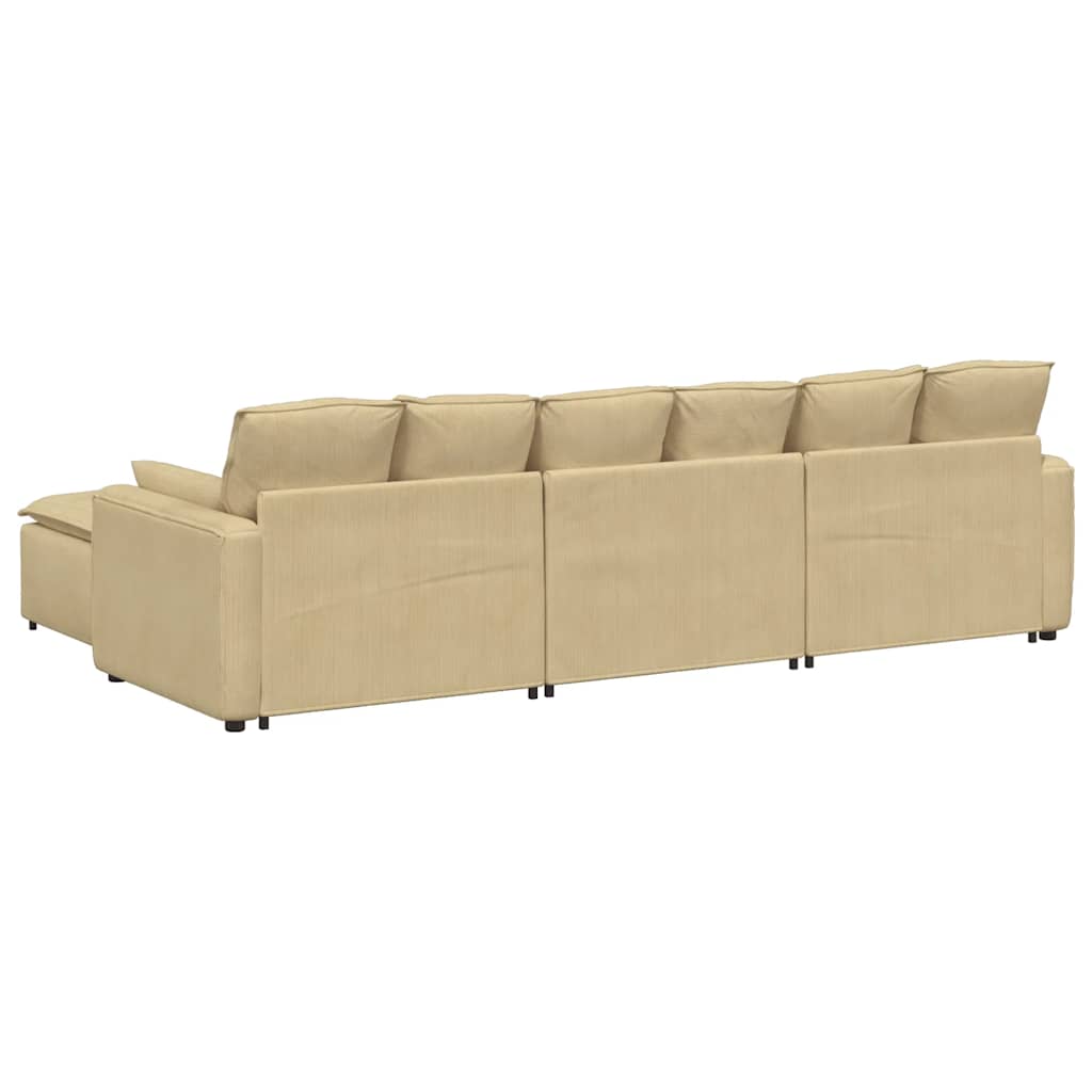 vidaXL Sofa modułowa z podnóżkiem i poduszkami, szarozielona