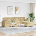 vidaXL Sofa modułowa z podnóżkiem i poduszkami, szarozielona