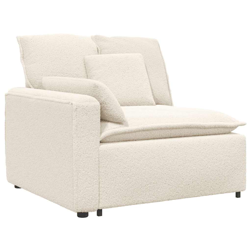 vidaXL Sofa modułowa z podnóżkiem i poduszkami, kremowa