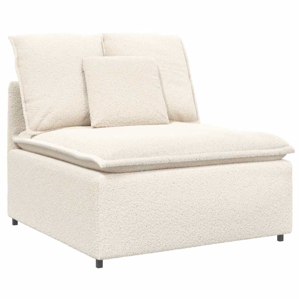 vidaXL Sofa modułowa z podnóżkiem i poduszkami, kremowa