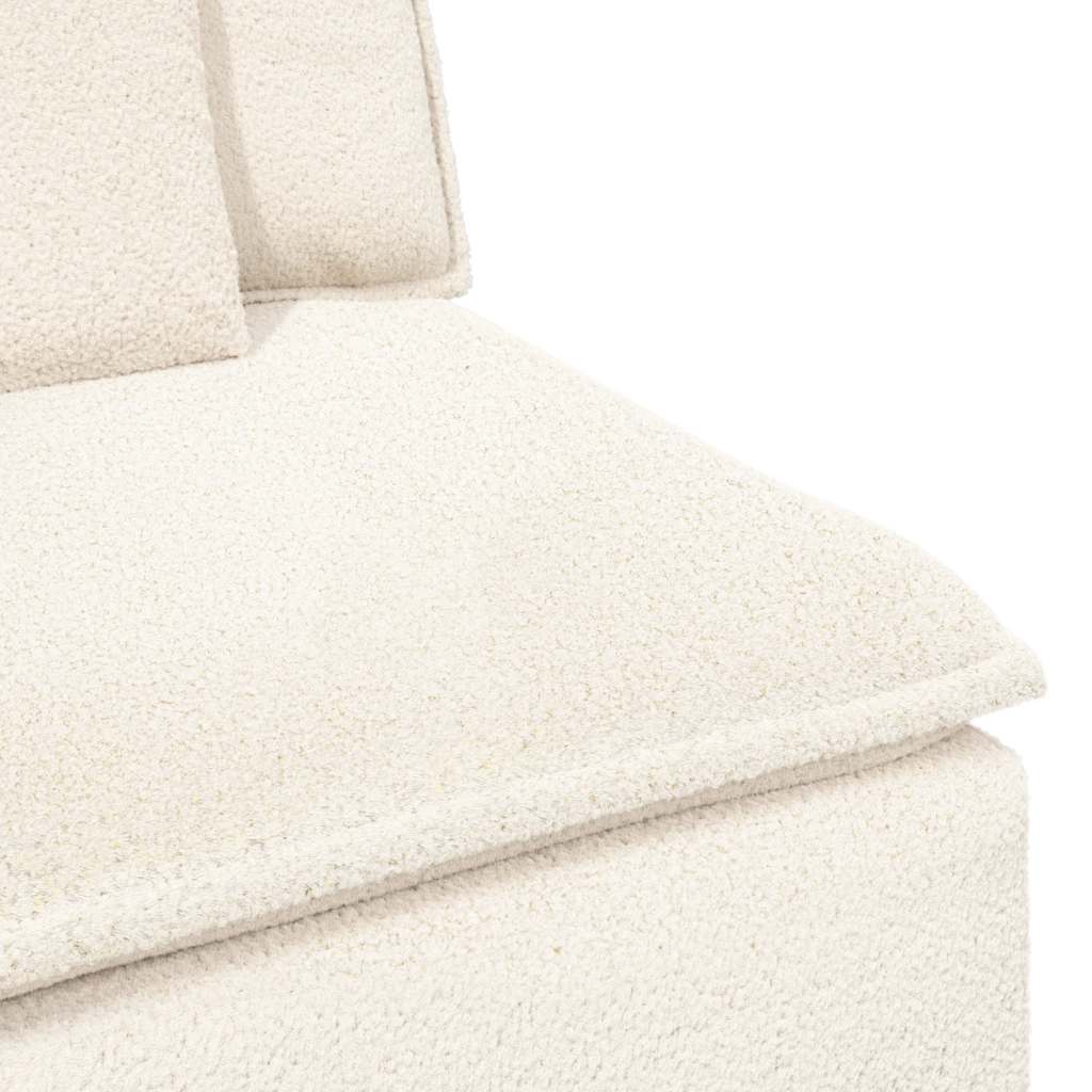 vidaXL Sofa modułowa z podnóżkiem i poduszkami, kremowa