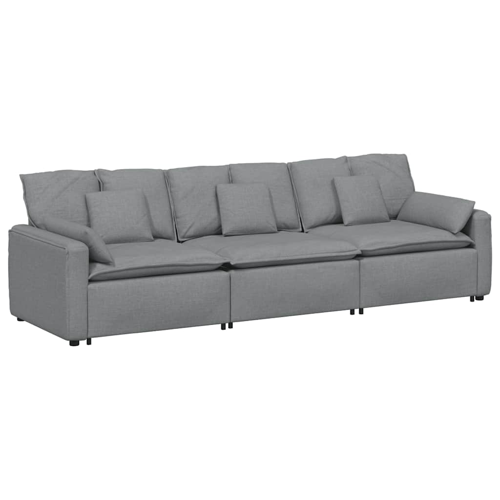vidaXL Sofa modułowa z poduszkami, jasnoszara