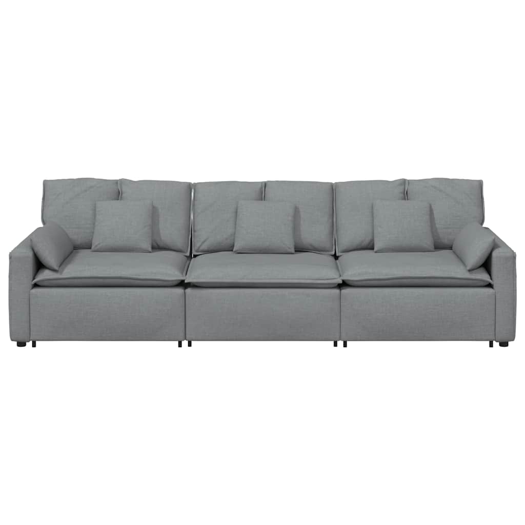 vidaXL Sofa modułowa z poduszkami, jasnoszara