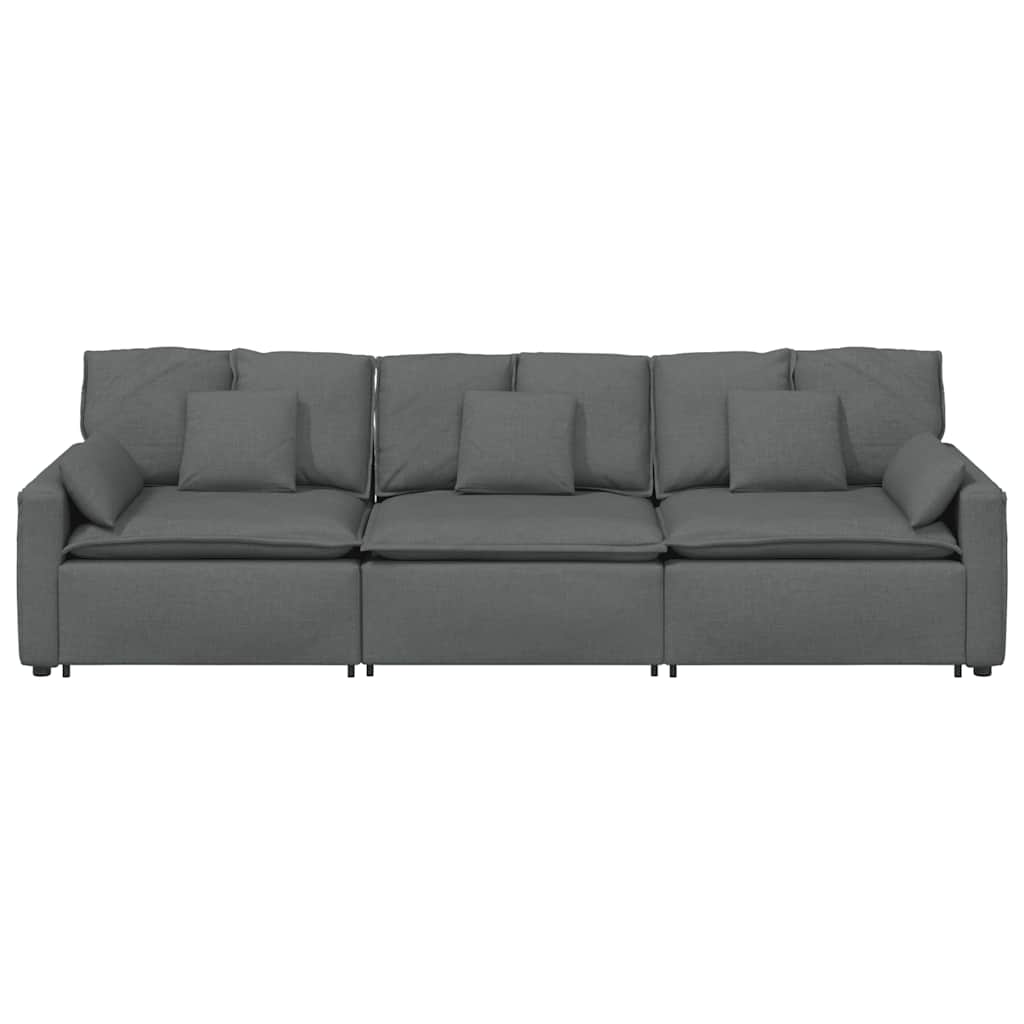vidaXL Sofa modułowa z poduszkami ciemnoszara