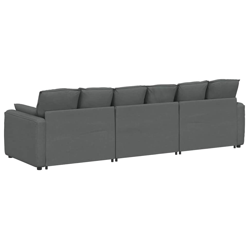 vidaXL Sofa modułowa z poduszkami ciemnoszara