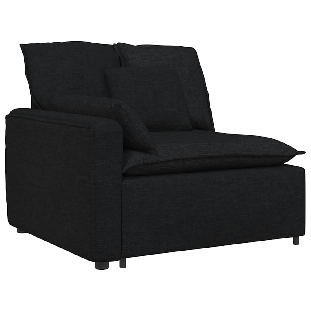 vidaXL Sofa modułowa z poduszkami, czarna