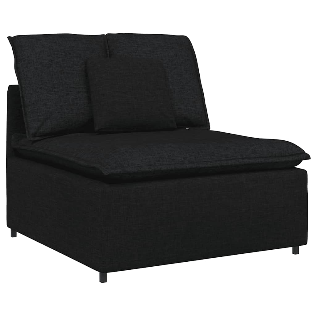 vidaXL Sofa modułowa z poduszkami, czarna