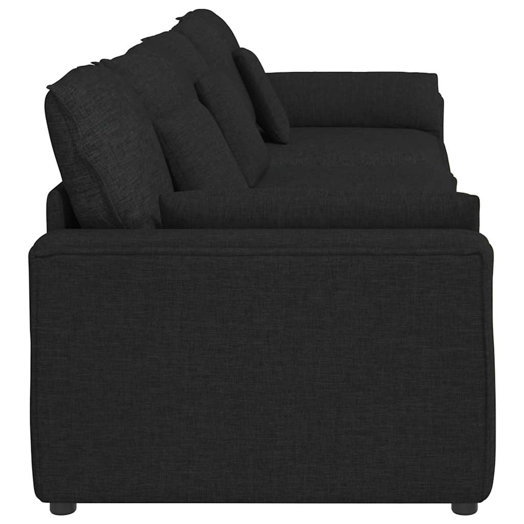 vidaXL Sofa modułowa z poduszkami, czarna