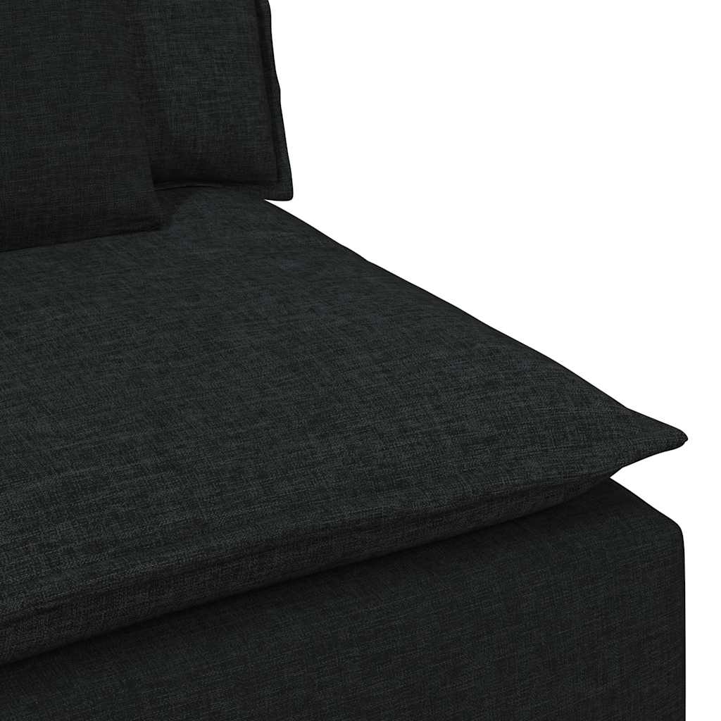 vidaXL Sofa modułowa z poduszkami, czarna
