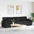 vidaXL Sofa modułowa z poduszkami, czarna