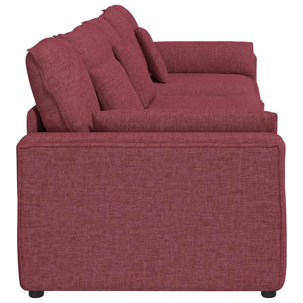 vidaXL Sofa modułowa z poduszkami, kolorze czerwonego wina