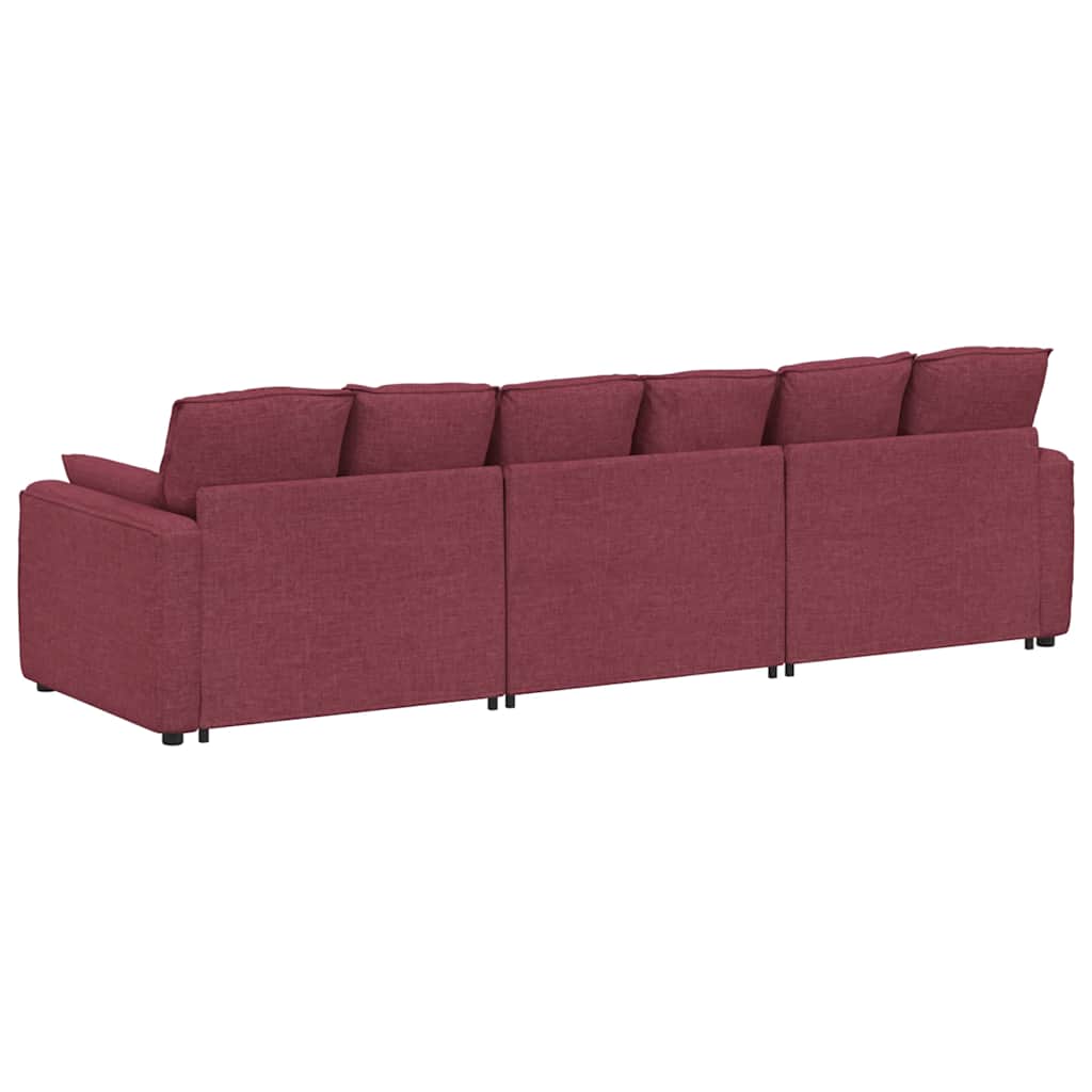 vidaXL Sofa modułowa z poduszkami, kolorze czerwonego wina