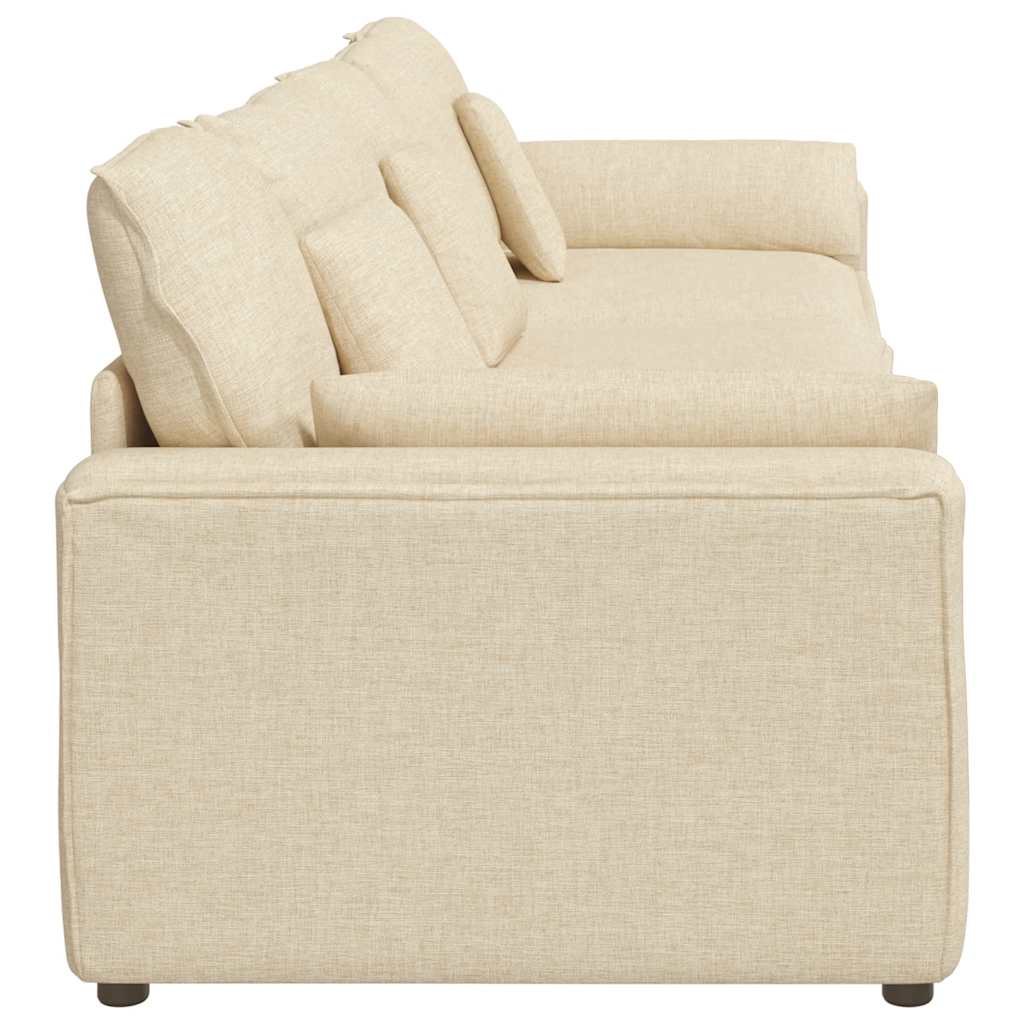 vidaXL Sofa modułowa z poduszkami, kremowa