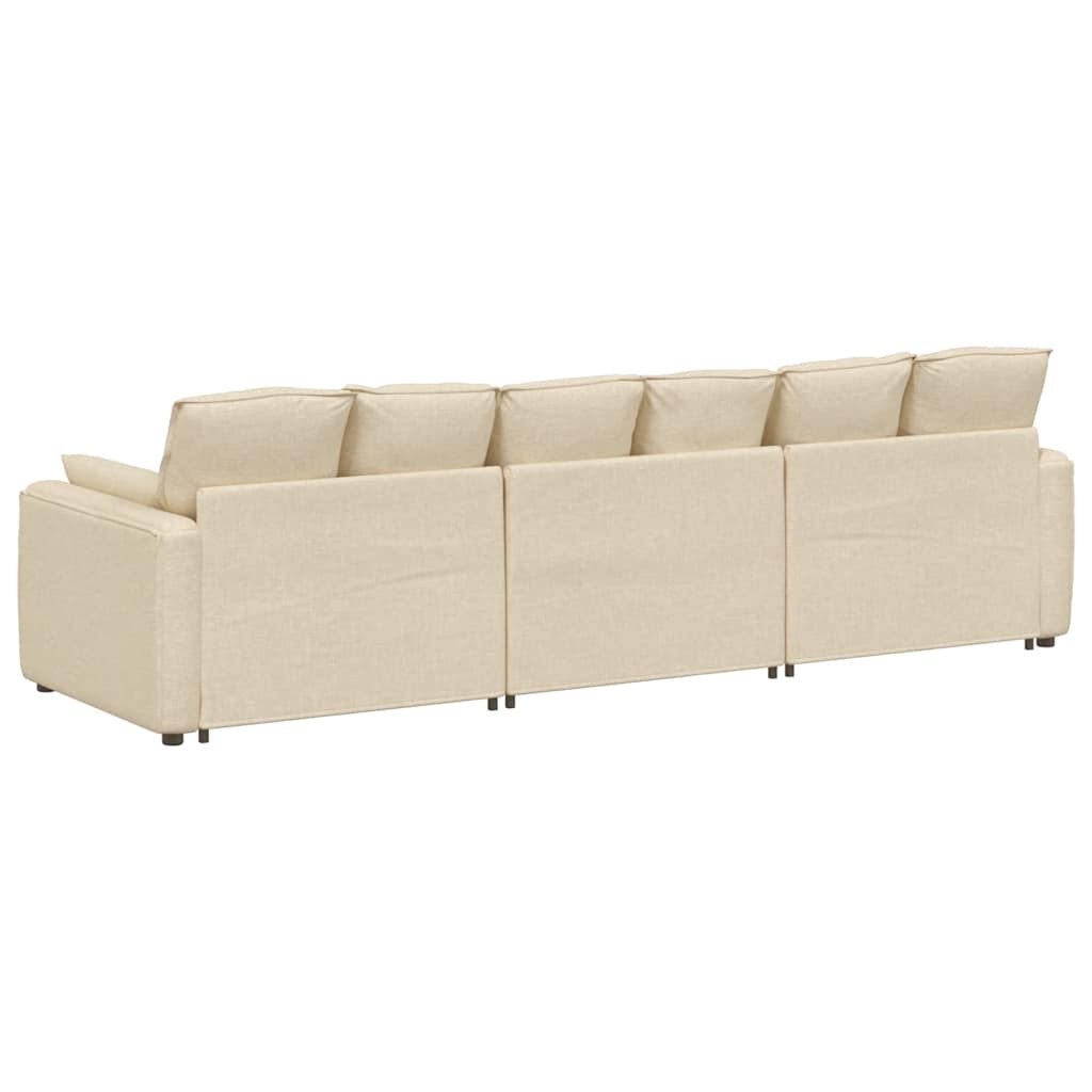 vidaXL Sofa modułowa z poduszkami, kremowa