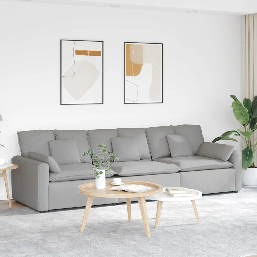 vidaXL Sofa modułowa z poduszkami, szara obłok