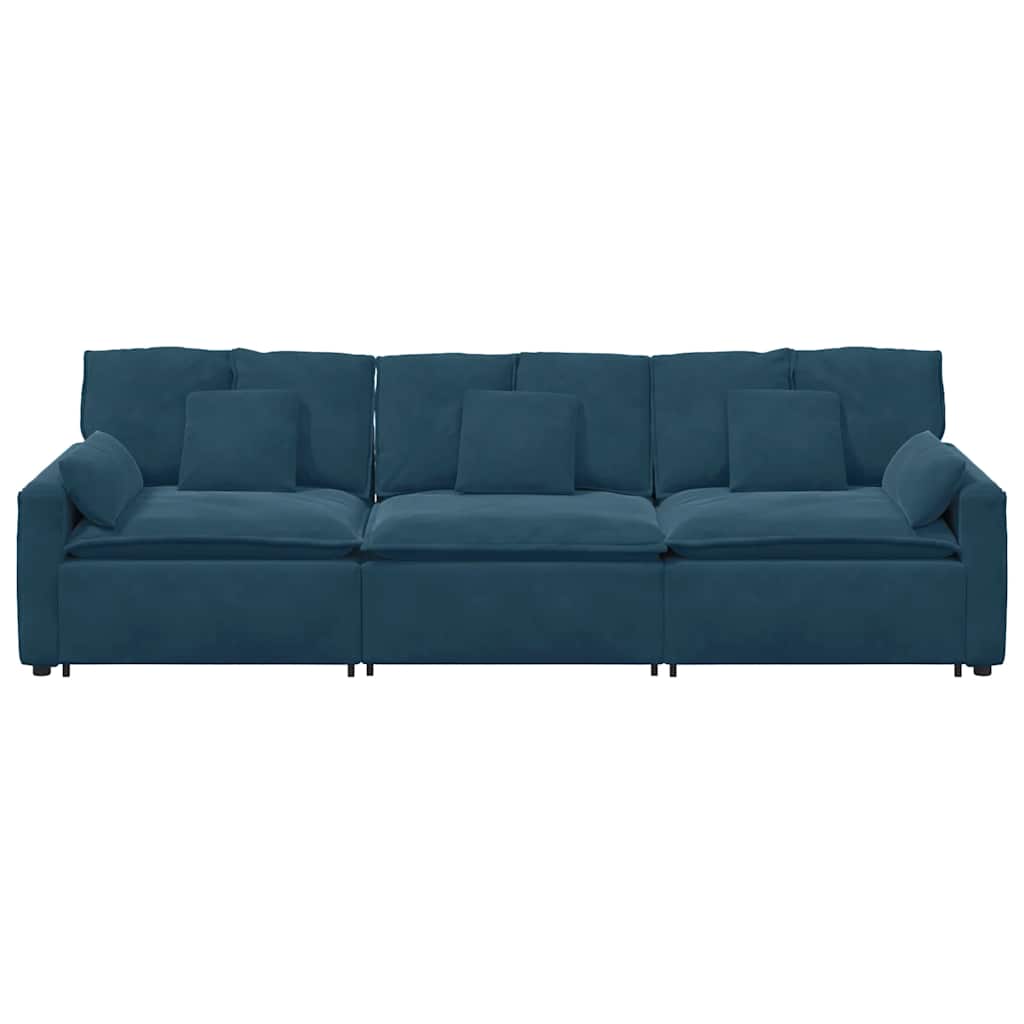 vidaXL Sofa modułowa z poduszkami, niebieska