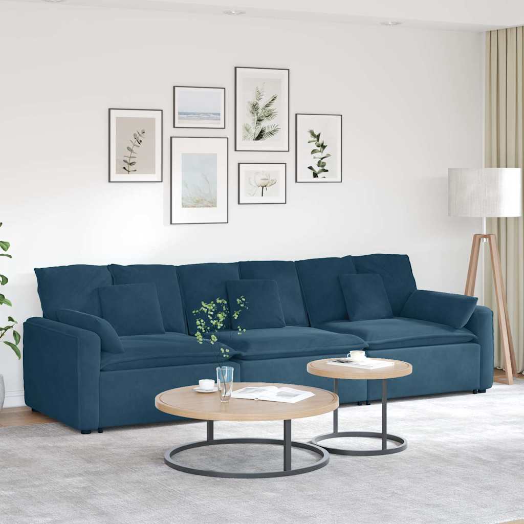 vidaXL Sofa modułowa z poduszkami, niebieska