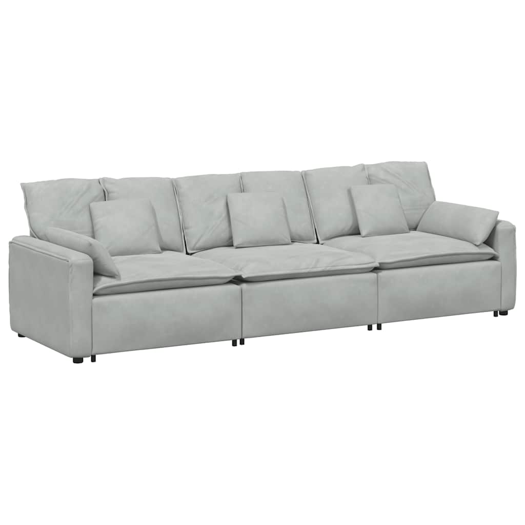 vidaXL Sofa modułowa z poduszkami, jasnoszara
