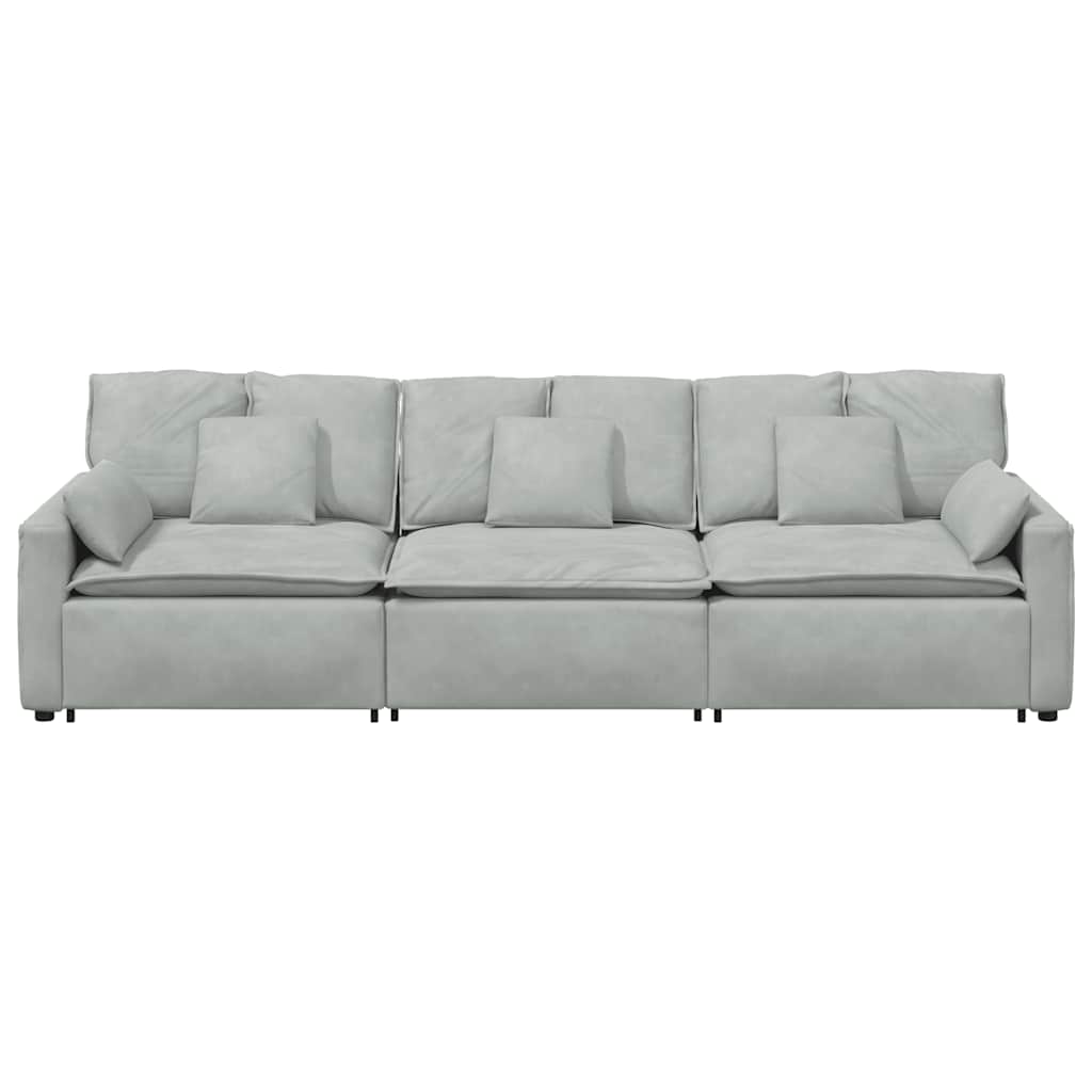 vidaXL Sofa modułowa z poduszkami, jasnoszara