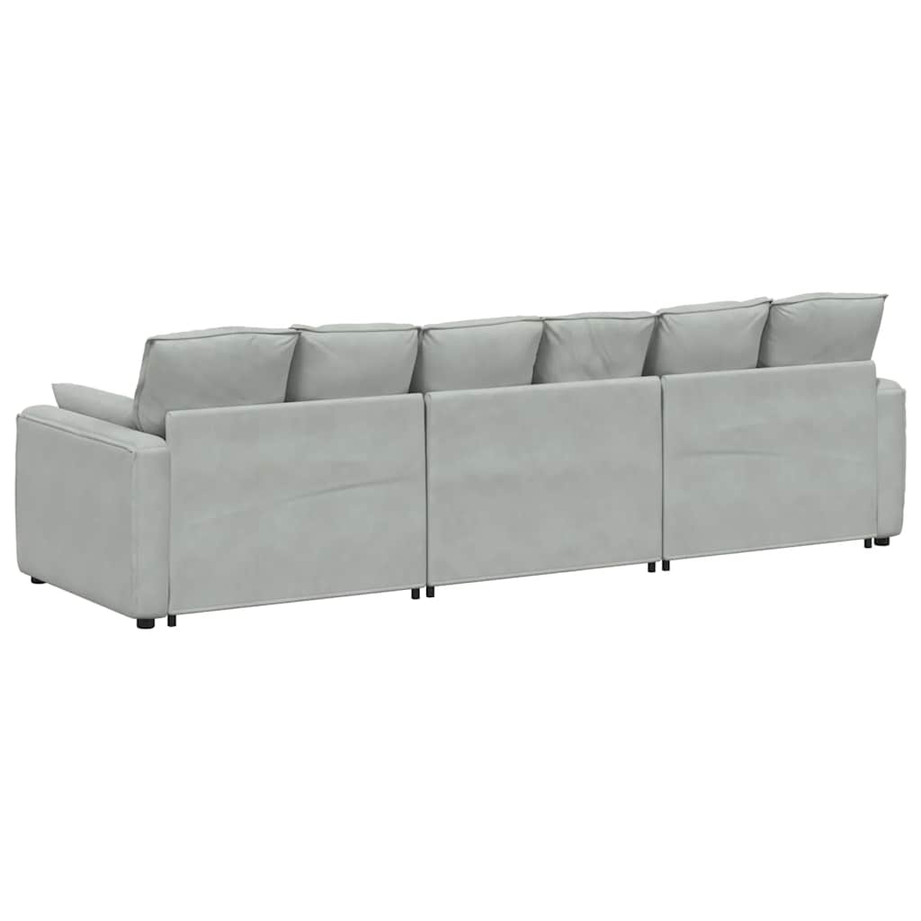 vidaXL Sofa modułowa z poduszkami, jasnoszara