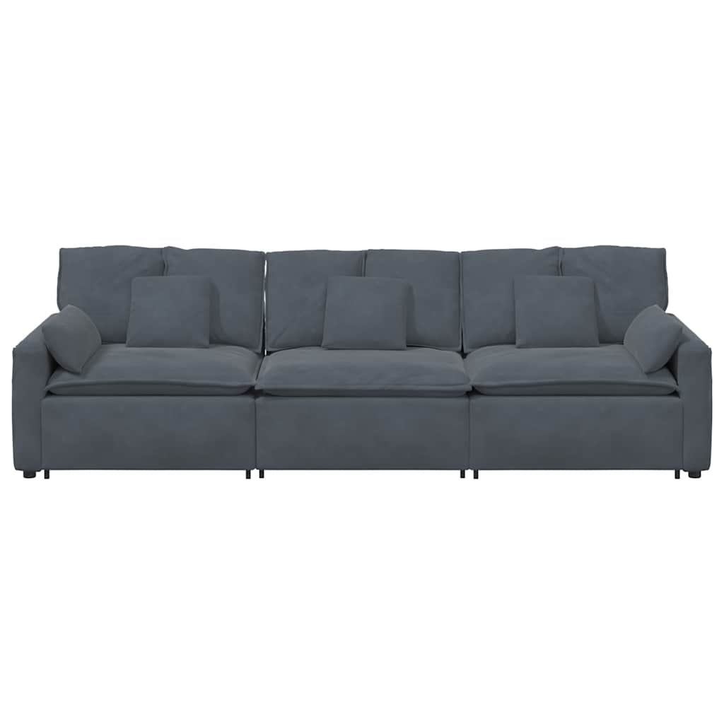 vidaXL Sofa modułowa z poduszkami ciemnoszara