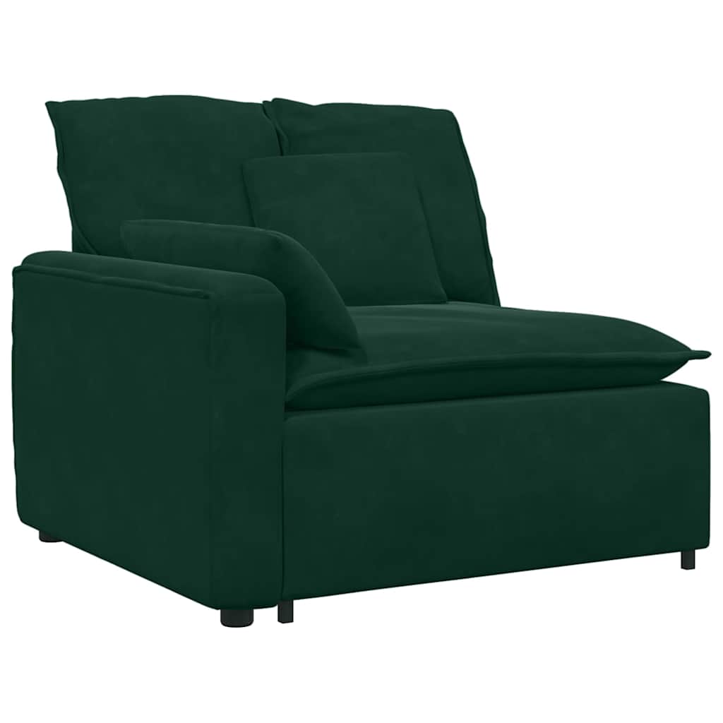 vidaXL Sofa modułowa z poduszkami, ciemnozielona
