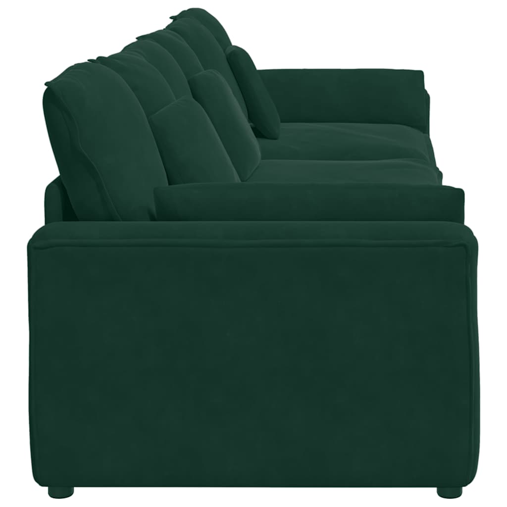 vidaXL Sofa modułowa z poduszkami, ciemnozielona